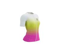 Compressport tri postural aero ss women s short sleeve top white yellow pink