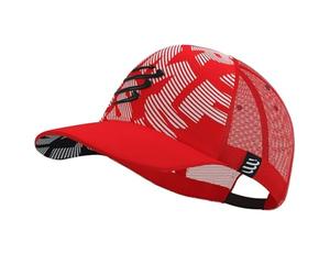 Compressport Trucker cap-Protezione Solare-Cappello con Rete-Visiera Ampia e Curva-Regolabile-Prima o Dopo l'allenamento-Taglia Unica, Rosso/Bianco, Unisex-Adulto