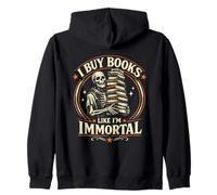 Compro Libri Come se Fossi immortale Funny Skeleton Bookworms Felpa con Cappuccio