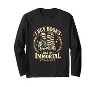 Compro Libri Come se Fossi immortale Funny Skeleton Bookworms Maglia a Manica