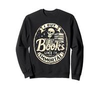 Compro Libri Come se Fossi immortale Skeleton Reading Bookworm Felpa