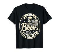 Compro Libri Come se Fossi immortale Skeleton Reading Bookworm Maglietta