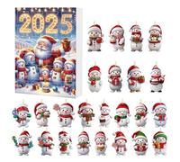 Compte à Rebours de Noël - Compteur Décoratif en Acrylique 2D Thème Bonhomme de Neige | Pendentif de Noël pour Table, Fenêtre, Maison, Bureau, Cadeau, Adolescents et Adultes, Décoration
