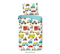 Comptoir du Linge Kids Good Morning - Copripiumino 135 x 200, 100% cotone, stampa auto