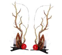 COMPUKAS 1paio Glowing Reindeer Antlers Hairpin Christmas Costume Barrette for Festive Parties for Holiday Cosplay and Celebrations