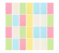 COMPUKAS 2 Set di Carta a Righe Larghe e Millimetrata A6 per Quaderni ad Anelli, Fogli Mobili Colorati per Planner e Quaderno degli Errori, Ricariche Staccabili per Studenti e Uso