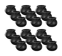 COMPUKAS 20 Pezzi Calderone di Halloween Nero in Plastica 11x7 Cm Manico, Contenitore per Caramelle Riutilizzabile a Forma di Bollitore da Strega, Decorazione per Feste di Compleanno