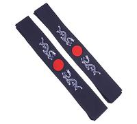 COMPUKAS 2pezzi Fascia Giapponese Bushido in Cotone Per Sport e Lavaggio Viso Design Creativo e Assorbente Per Esercizi e Corsa