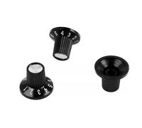 COMPUKAS 3pezzi Manopole per Chitarra Elettrica in Plastica Nero Pomelli Controllo Volume Altezza Accessori Sostitutivi Ergonomici per Amplificatori e Bassi