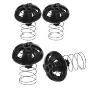 COMPUKAS 4 Set Set di Ricambi per Cestello da Caffè con Tappo a Molla Inferiore in Plastica e Silicone Nero, Prestazioni Affidabili e Funzione Antigoccia per Uso Quotidiano