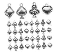 COMPUKAS 40pezzi Orecchini Pendenti Retro Carte Da Gioco Stile Vintage Charm Per Gioielli Fatti Mano Include Fiori e Cuori Accessori Per Bracciali e Collane