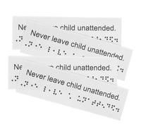 COMPUKAS 4pezzi Etichette Braille in Pvc per Esterno, Segni di Attenzione Chiari e Precisi, per Aree Pubbliche e Scuole per Persone Non Vedenti