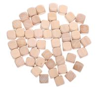 COMPUKAS 50 Pezzi Dadi di Legno Non Finiti a Sei Facce Cubi Quadrati per Giochi e Pittura Materiali Naturali per Sviluppare Abilità di Risoluzione Problemi