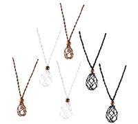 COMPUKAS 6pezzi Collana Cristalli Intrecciata Mano Pietre Vuoto in Superficie Delicata e Liscia Per Unici e Abbinare Qualsiasi Outfit
