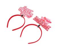 COMPUKAS Banca Per La Festa Della Felice Anno Copricapo Bomboniere Per La Festa Della Fascia Di Capodanno Per Essere La Fascia Mother Day Head Boppers Rosso Plastica