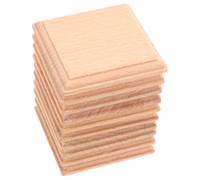 COMPUKAS Base Legno per Lavoretti 10 Pezzi in Faggio Quadrati per Modellismo e Sculture, Riser in Legno Naturale Finitura Liscia per Crafting e Esposizione