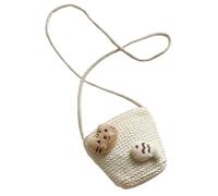 COMPUKAS Borsa Tracolla per Bambina Elegante in Materiale Sintetico Beige Leggera Design Sottile, Facile da Abbinare la Spiaggia e Attività All'aperto