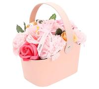 COMPUKAS Bouquet per Anniversario di Profumati Decorativo e Compleanno Nastri e Petali Rosa per Bagno
