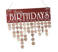 COMPUKAS Calendario in da della Mamma con 50 Pendenti Rotondi e 50 Pendenti a Forma di Cuore, Lavagna Promemoria DIY con Corda per e Date