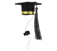 COMPUKAS Cappello Laurea Mini per Piccoli Animali in Feltro Giallo, Leggero e Confortevole, Accessorio per Feste e Cerimonie di Laurea per Criceti e Topi