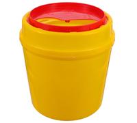 COMPUKAS Contenitore per Rifiuti Medici Rotondo da 3l con Coperchio, Cestino in Plastica per Oggetti Taglienti e Materiali Biologici, per Ospedali, Laboratori e Ambienti Clinici