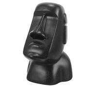 COMPUKAS Copri Scatola di Fazzoletti Moai in Plastica Nera a Forma di Statua Moai Facile da Aprire e Pulire Design Creativo e Classico per Cucina e Ristorante