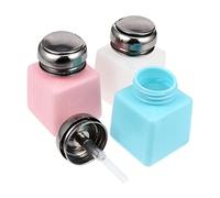 COMPUKAS Flaconi Pompa a Pressione Per Solvente Unghie, Set Da 3 Bottiglie Da 100 Ml in Acciaio Resistente Alla Ruggine, Salva Liquido Antiperdita, Portatili Per Uso Cosmetico e Professionale