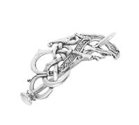 COMPUKAS Forcina per Chioma Vichinga in Lega Argento Stile Retrò Vintage Elegante per Donne e Ragazze Accessorio Celtico per Tenere i Chioma con Bastoncino