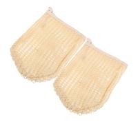 COMPUKAS Guanti Esfolianti Aspetto Semplice ed per Corpo Doccia in Sisal e Spugna Beige, Design per Esfoliazione, Confezione da 2