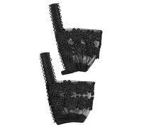 COMPUKAS Lacci per Scarpe Tacchi Alti, Cinturini Antiscivolo in Pizzo Nero, Leggeri e Staccabili, per Fissare e Prevenire la Caduta del Tallone