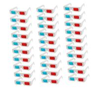 COMPUKAS Occhiali 3d Anaglifici Monouso in Cartone Bianco e Rosso, Set da 30 Pezzi, Taglia Media per Adulti, per Film, Giochi e Proiezioni 3d in Viaggio e Cinema