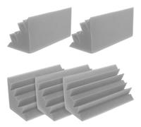 COMPUKAS Pannelli Acustici in Spugna Fonoassorbente 5 Pezzi 12x12x24 Cm Grigio per Isolamento Sonoro Studio Registrazione Home Theater Ufficio