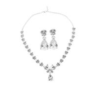 COMPUKAS Parure Sposa con Pendente in con Collana e Orecchini Scintillanti per Feste e Cerimonie