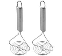 COMPUKAS Passapatate in Acciaio Inossidabile 2 Pezzi Schiacciapatate Manuale Portatile per Frutta e Verdura, Utensile da Cucina Pratico per Uso Domestico e Picnic