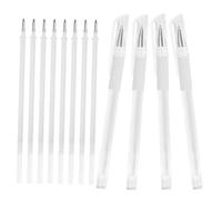 COMPUKAS Penna per Tatuaggi Sopracciglia Multifunzionale Bianca Resistente All’acqua Set 12 Pezzi 4 Penne e 8 Refill per Trucco Professionale e Mappatura Microblading