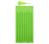 COMPUKAS Piastra Braille Tavoletta Didattica in Plastica Verde con 9 Righe e 28 Set con Stilo per Non Vedenti per Apprendimento e Scrittura Braille