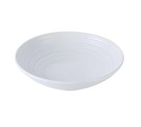 COMPUKAS Piatto in Ceramica Rotondo Bianco per Insalata e Dessert Design Semplice Riutilizzabile e Versatile per Uso Quotidiano