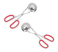 COMPUKAS Pinza per Polpette in Acciaio Inox 304 Set 2 Pezzi Impugnatura Ergonomica Resistente al Calore Utensile Cucina per Ristoranti e Uso Domestico