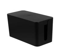 COMPUKAS Scatola Portacavi la Casa in Plastica Nera Piccola Coperchio, Organizer per Cavi e Gestione Via Cavo Domestica, per Ufficio, Hotel e Uso Domestico