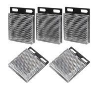 COMPUKAS Set 5 Pezzi Riflettori per Sensore Fotocellula a Raggio Polarizzato, Pannello Riflettente Quadrato in Abs e Acrilico, Alta Visibilità per Traffico Stradale e Costruzioni