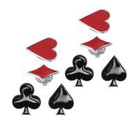 COMPUKAS Set 8 Pezzi Spille Design Carte da Gioco in Lega di Zinco, Spille Cuore per Camicie e Zaini, Leggere e Versatili per Accessori Donna Eleganti