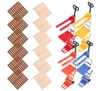 COMPUKAS Set Mini Carrello Elevatore in Plastica 36 Pezzi per Casa Bambola