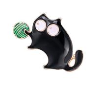COMPUKAS Spilla a Forma di Gatto Nero Gocce D'olio in Lega, Spilla da Petto Femminile alla Moda e Adorabile, Accessorio per San Valentino o Festa della Mamma