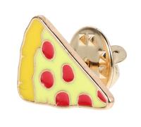 COMPUKAS Spilla Pizza Gialla in Lega di Zinco Design Cartone Animato, Piccola e Delicata, per Abbigliamento e Borse da Indossare Ogni Giorno
