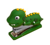 COMPUKAS Spillatrice in Silicone a Forma di Dinosauro Mini, Cucitrice da Tavolo Riutilizzabile Struttura in Acciaio Inox, Pinzatrice Decorativa Portatile per Ufficio e Scuola