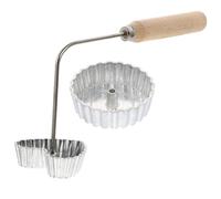 COMPUKAS Stampo Fai da Te per Snack Fritti Manico, Set 3 Pezzi in Materiale Resistente e Antiaderente, Utensile da Cucina per Friggere Gnocchi, Tortini di Gamberi e Ravanelli, per Uso