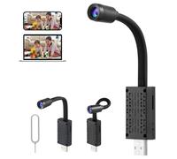 COMPUKAS Telecamera di Sicurezza Domestica 1080p con Angolo Ampio Wifi USB | Posizionamento Flessibile, Cavo a Tubo Metallico, Sensore Cmos, per Stanze e Controllo Remoto Stili multipli