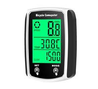 COMPUTER BICYCLE - Speedometro Impermeabile Cablato Con Retroilluminazione | Accessorio Per Ciclismo A 19 Funzione Con Display MPH, Contachilometri, Calorie, Orologio E Di Guida Per Le Mountain