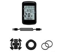 Computer da bicicletta wireless GPS con display da 2,4 pollici, batteria da 1200 mAh, 28 ore di vita, porta di tipo C, navigazione multi-sistema per ciclismo, nero (senza supporto esteso)