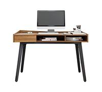 Computer Desk Creative Modern PC Workstation 47-inch Simple Wooden Working Study Table Steel Frame Support Home Office Desk with Storage Rustic Brown Home Office Desks Pc Table (1.2 Meters)